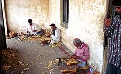 Informal sector making beedi.