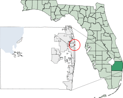 Location of Palm Beach Shores in Palm Beach County, Florida