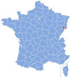 Location of Territoire de Belfort in France