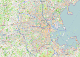 Map showing the location of Castle Island