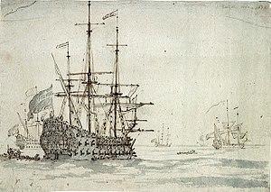The 'Royal Oak' at anchor RMG PW6881 1.jpg