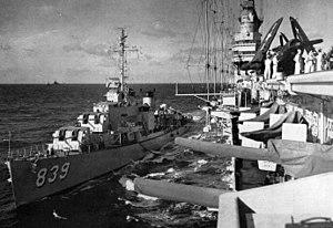 USS Power (DD-839) refueling from Midway (CVB-41) c1947.jpg