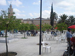 Public square with Great Mosque of Testour in the back