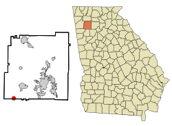 Location in Bartow County and the state of Georgia