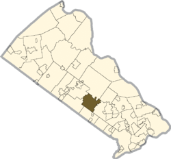 Location of Warwick Township in Bucks County