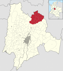 Location of Ubaté Province in Colombia