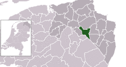 Highlighted position of Hoogezand-Sappemeer in a municipal map of Groningen
