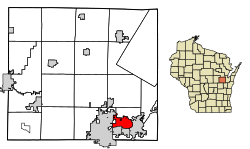 Location of Little Chute in Outagamie County, Wisconsin.