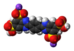 Space-filling model of the component ions of bisdisulizole disodium