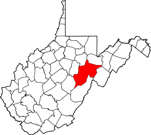 Map of West Virginia highlighting Randolph County