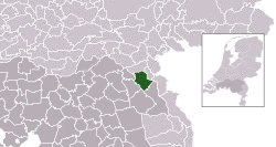 Highlighted position of Cuijk in a municipal map of North Brabant