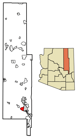 Location of Linden in Navajo County, Arizona.