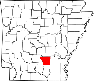 Map of Arkansas highlighting Cleveland County
