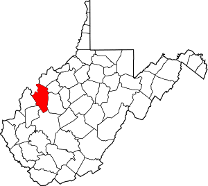 Map of West Virginia highlighting Jackson County