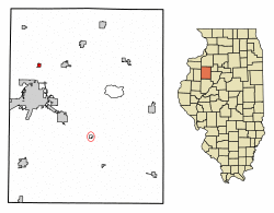 Location of Henderson in Knox County, Illinois