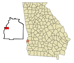Location in Quitman County and the state of Georgia
