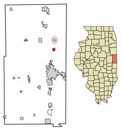 Location of Bismarck in Vermilion County, Illinois.