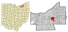 Location in Cuyahoga County and the state of Ohio.