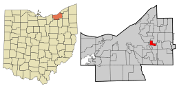 Location in Cuyahoga County and the state of Ohio.