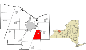 Location in Monroe County and the state of New York.