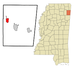 Location of Mantachie, Mississippi