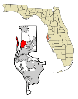 Location in Pinellas County and the state of Florida