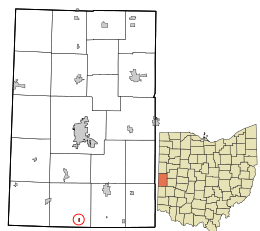 Location in Darke County and the state of Ohio.