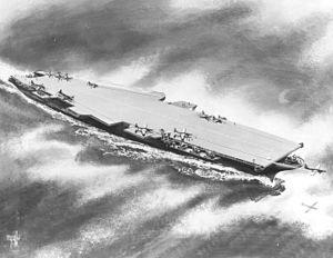 Artist's impression of the US Navy aircraft carrier USS United States (CVA-58) in October 1948.jpg