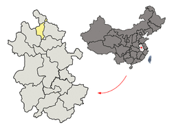 Location of Huaibei Prefecture within Anhui (China).png