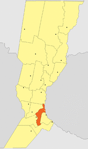 Location of San Lorenzo Department within Santa Fe Province