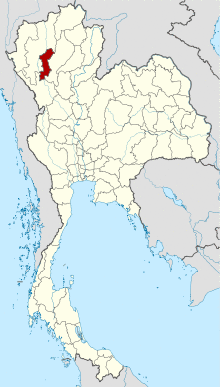 Map of Thailand highlighting Lamphun Province