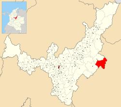 Location of the municipality and town of Paya in the Boyacá department of Colombia