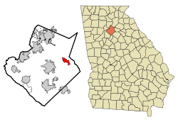 Location in Gwinnett County and the state of Georgia