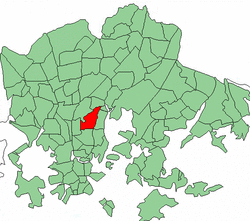 Position of Kumpula within Helsinki