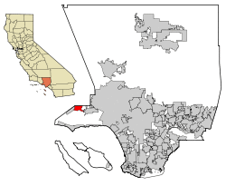 Location of Agoura Hills in Los Angeles County