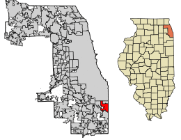 Location of Calumet City in Cook County, Illinois.