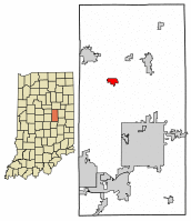 Location of Frankton in Madison County, Indiana.