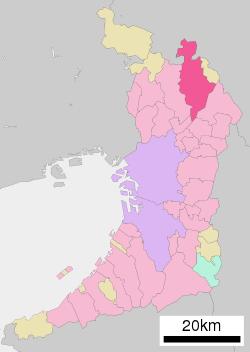 Location of Takatsuki in Osaka Prefecture