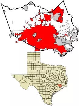 Location within and around Harris County