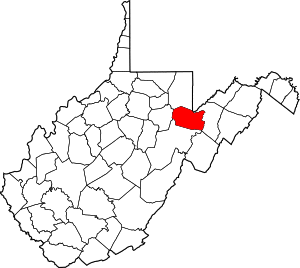 Map of West Virginia highlighting Tucker County