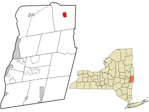 Location in Rensselaer County and the state of New York.