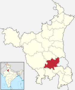 Location of Jhajjar district in Haryana
