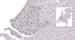 Highlighted position of Krimpen aan den IJssel in a municipal map of South Holland