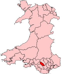 Map showing location of the Rhondda Valley within Wales