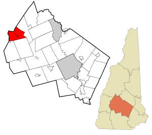 Location in Merrimack County and the state of New Hampshire