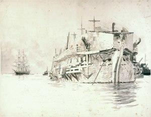The hulk 'Gloucester' and HMS 'Volage' at Chatham RMG PW2025.tiff