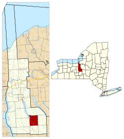 Location within Cayuga County and New York