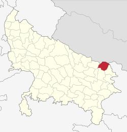 Location of Maharajganj district in Uttar Pradesh