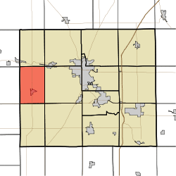 Location of Sims Township in Grant County