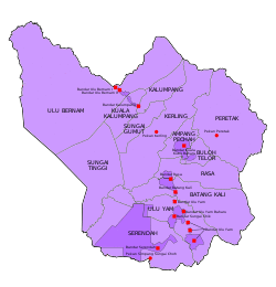 Map of Hulu Selangor District, Selangor.svg